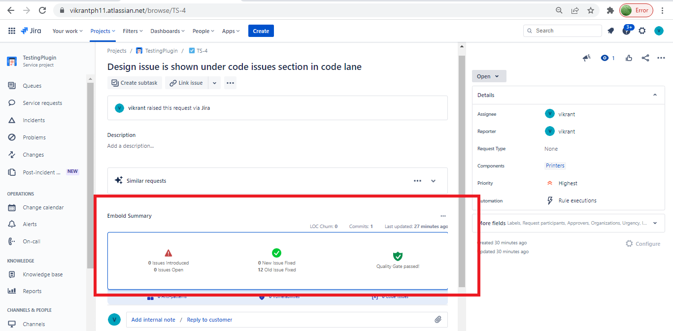 jira ticket summary